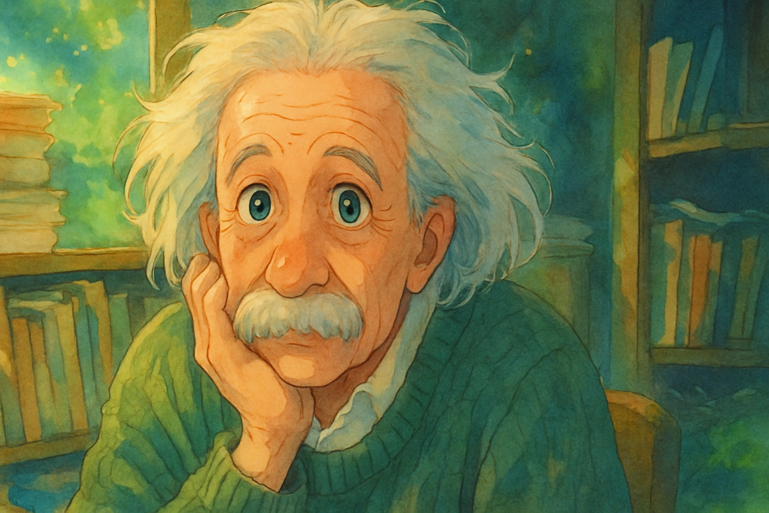 
      Redo this image in the 天空の城ラピュタ style,
      painterly anime look, soft watercolor textures, 