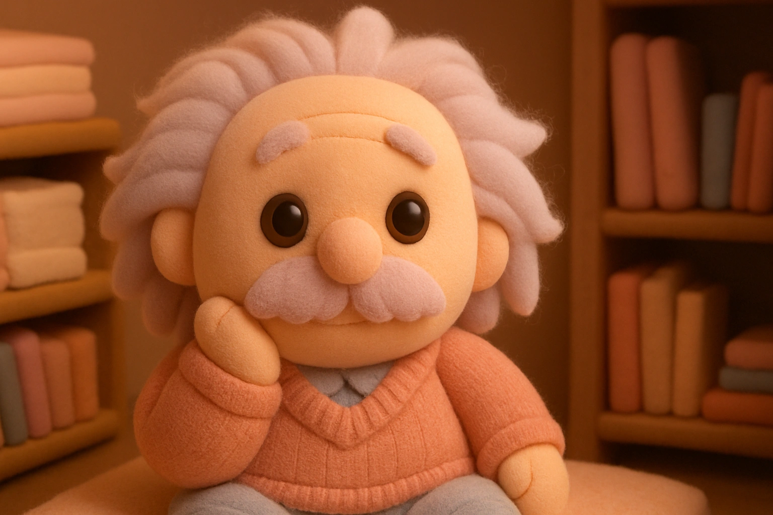 
    Redo this image in the Plushy toy style, soft velvety fabric, sewn features, button eyes, stuff