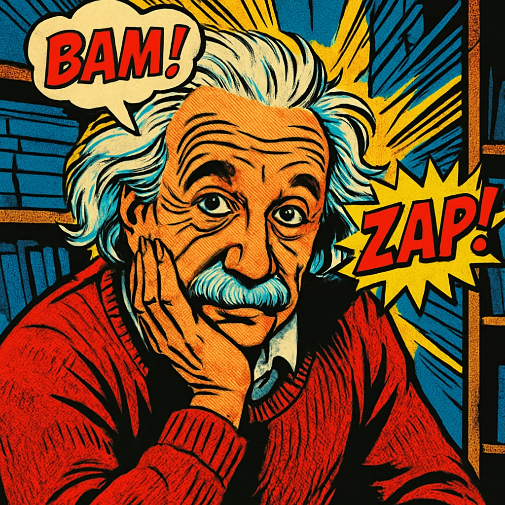 
      Redo this image in the Classic Comic Book style,
      halftone printing texture,
      bold 