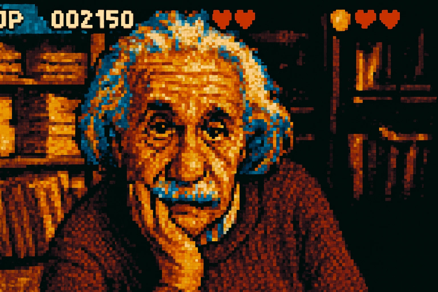 
      Redo this image into an authentic low-resolution pixel art in the style of a retro 8-bit or 1