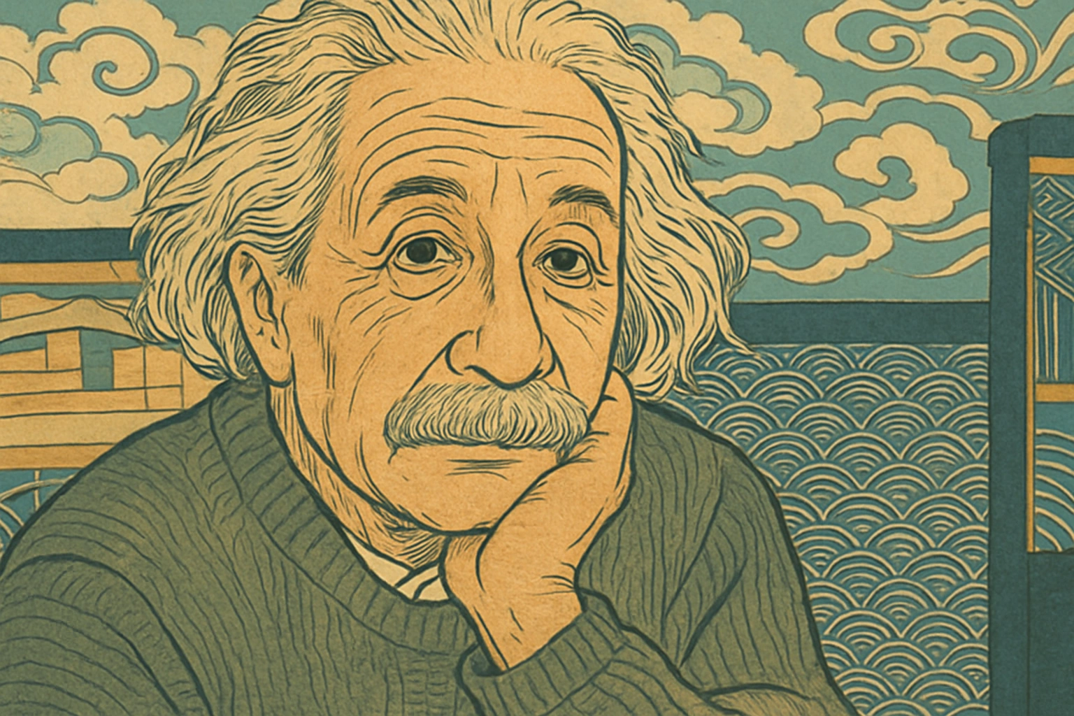 
    Redo this image in the Ukiyo-e style,
    traditional Japanese woodblock print aesthetic, fine 
