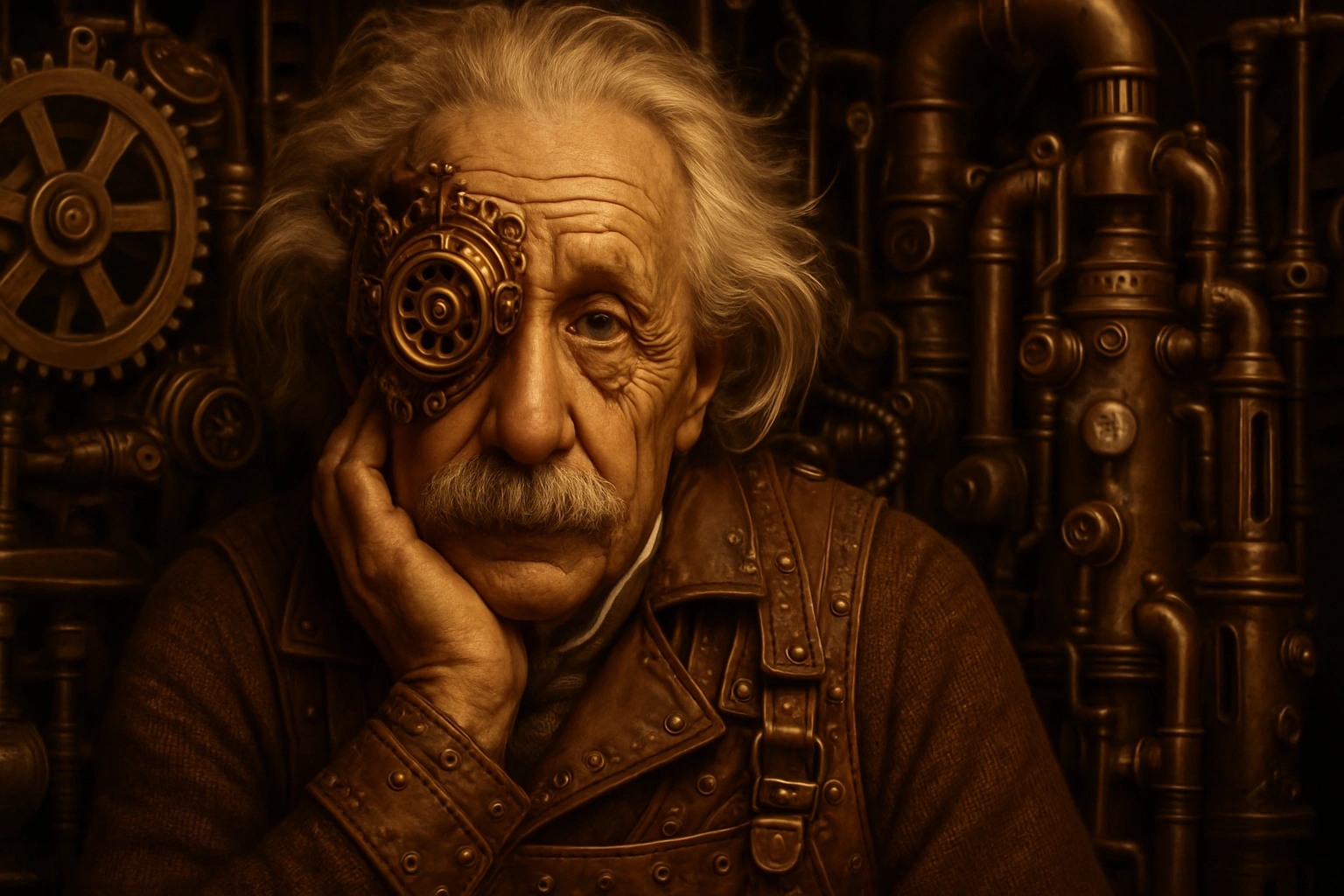 
    Redo this image in the Steampunk style, Victorian sci-fi aesthetic, brass gears, steam-powered 