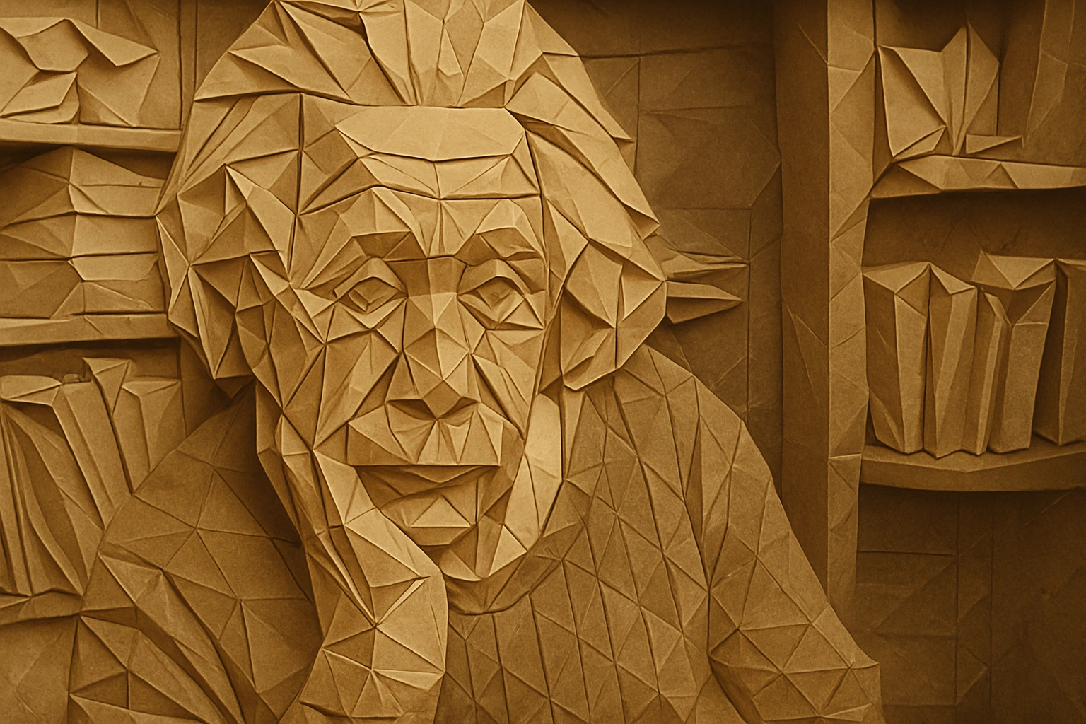 
    Redo this image in the Origami style, paper folding techniques,
    intricate folds, symmetrica