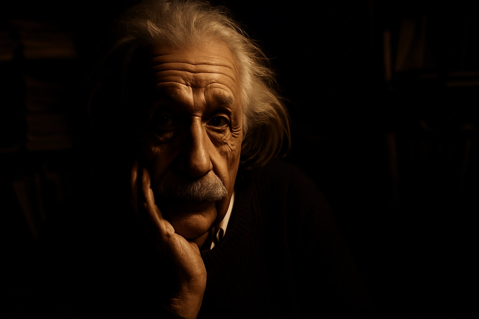 
      Redo this image with dramatic single-source spotlight lighting creating strong directional sh